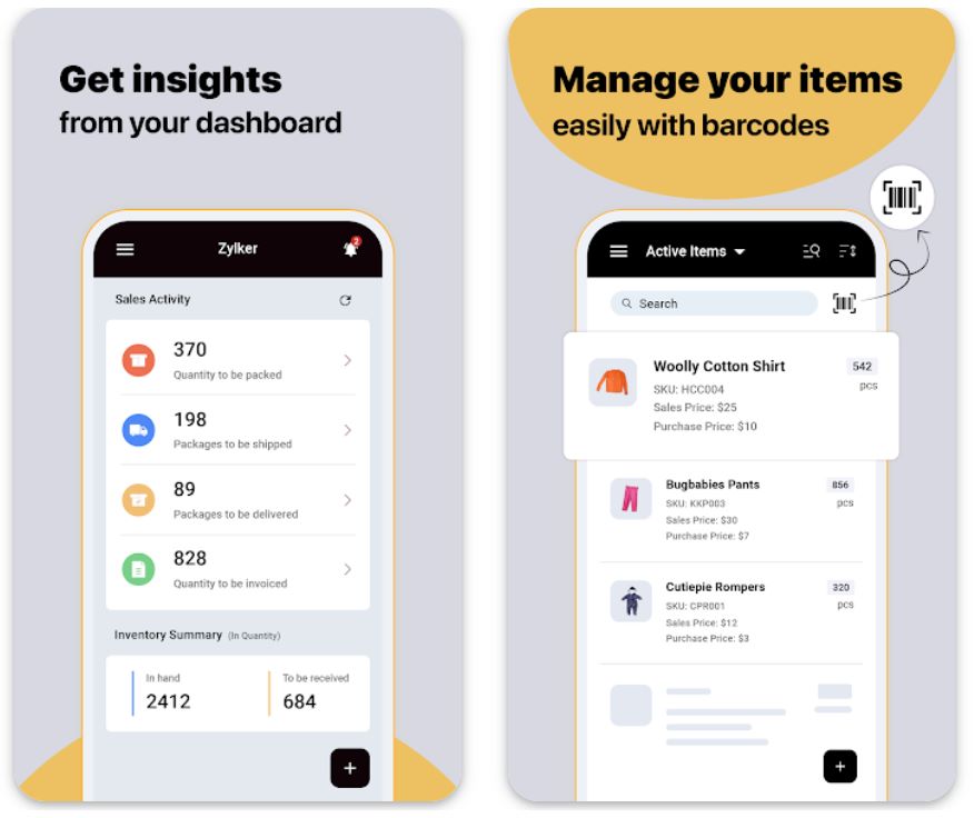 Zoho Zoho Inventory interface