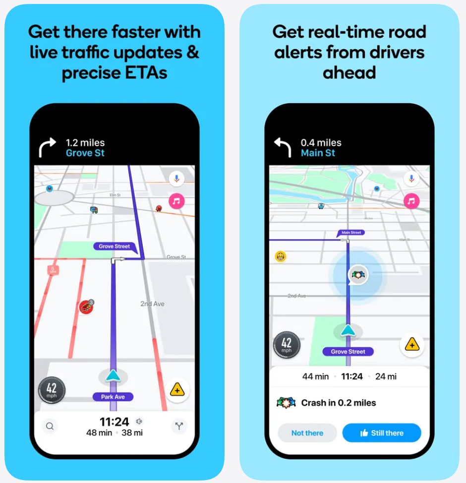 Waze navigation interface
