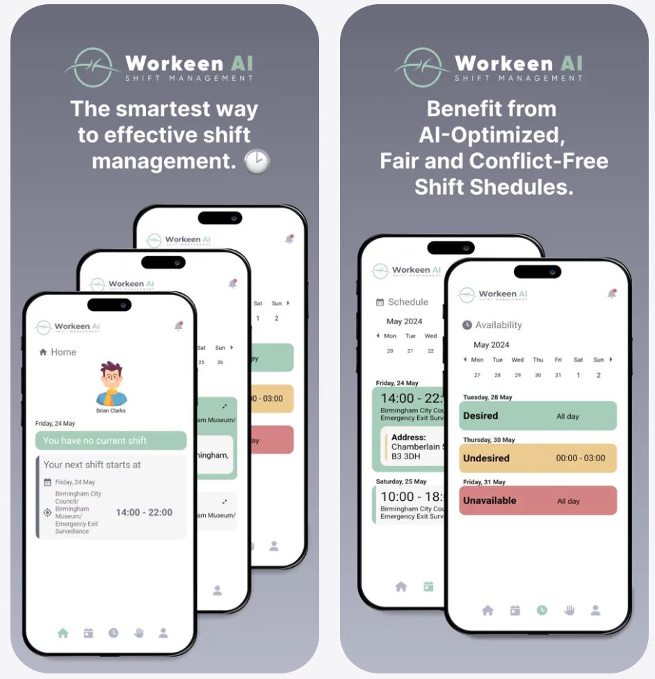 Workeen AI Workeen AI scheduling interface