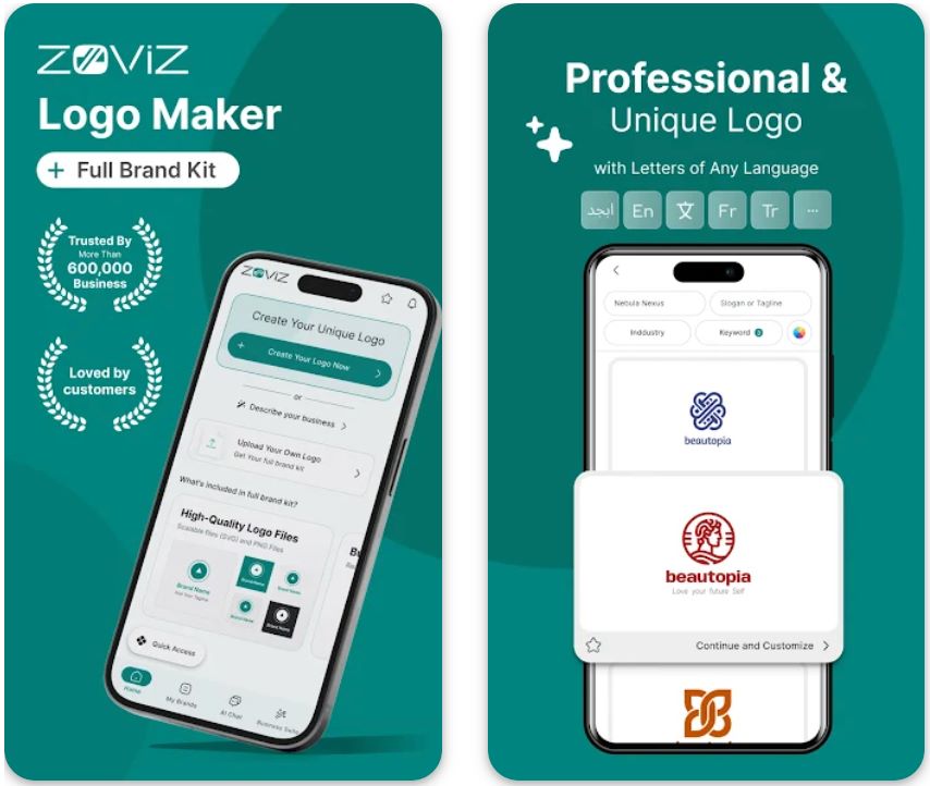 Zoviz Zoviz logo ontwerpinterface