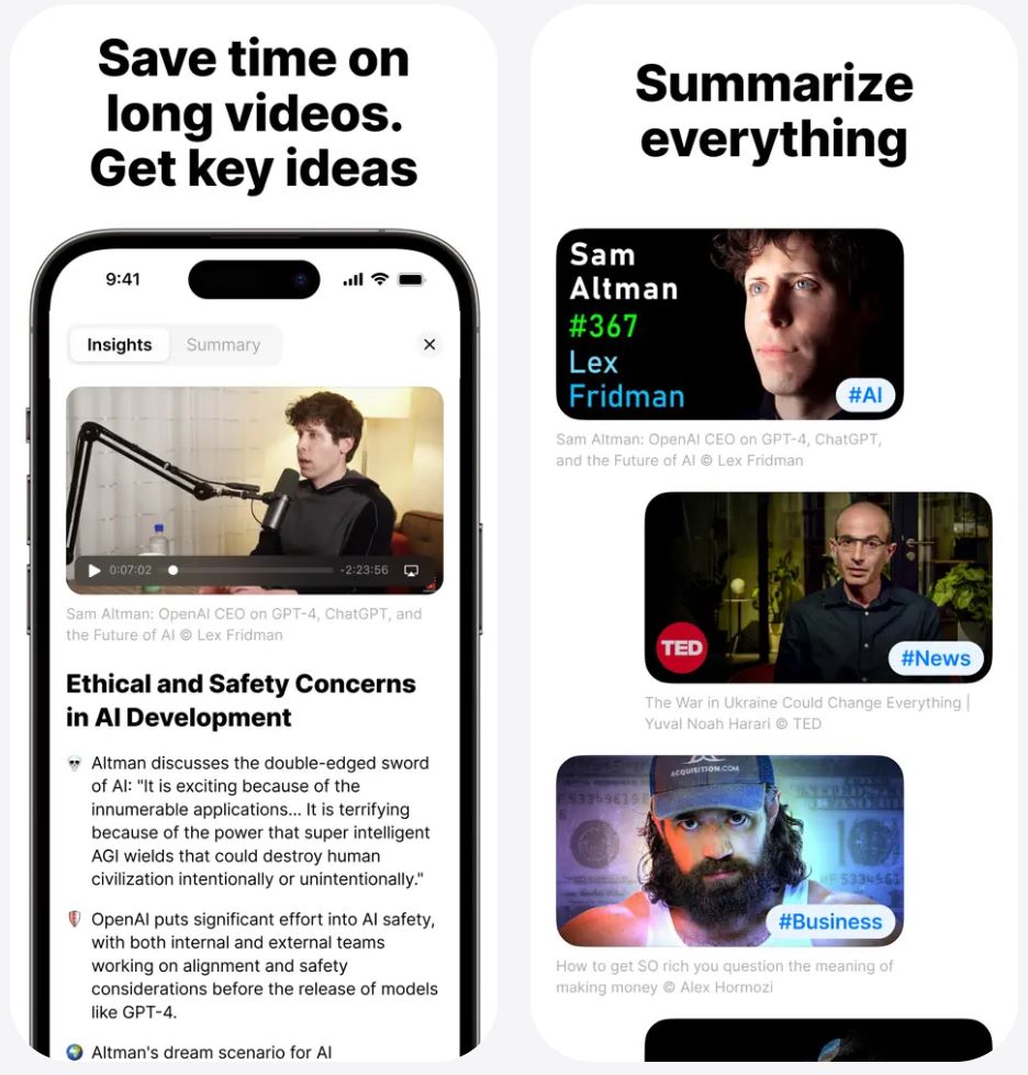 Interfaz de Eightify