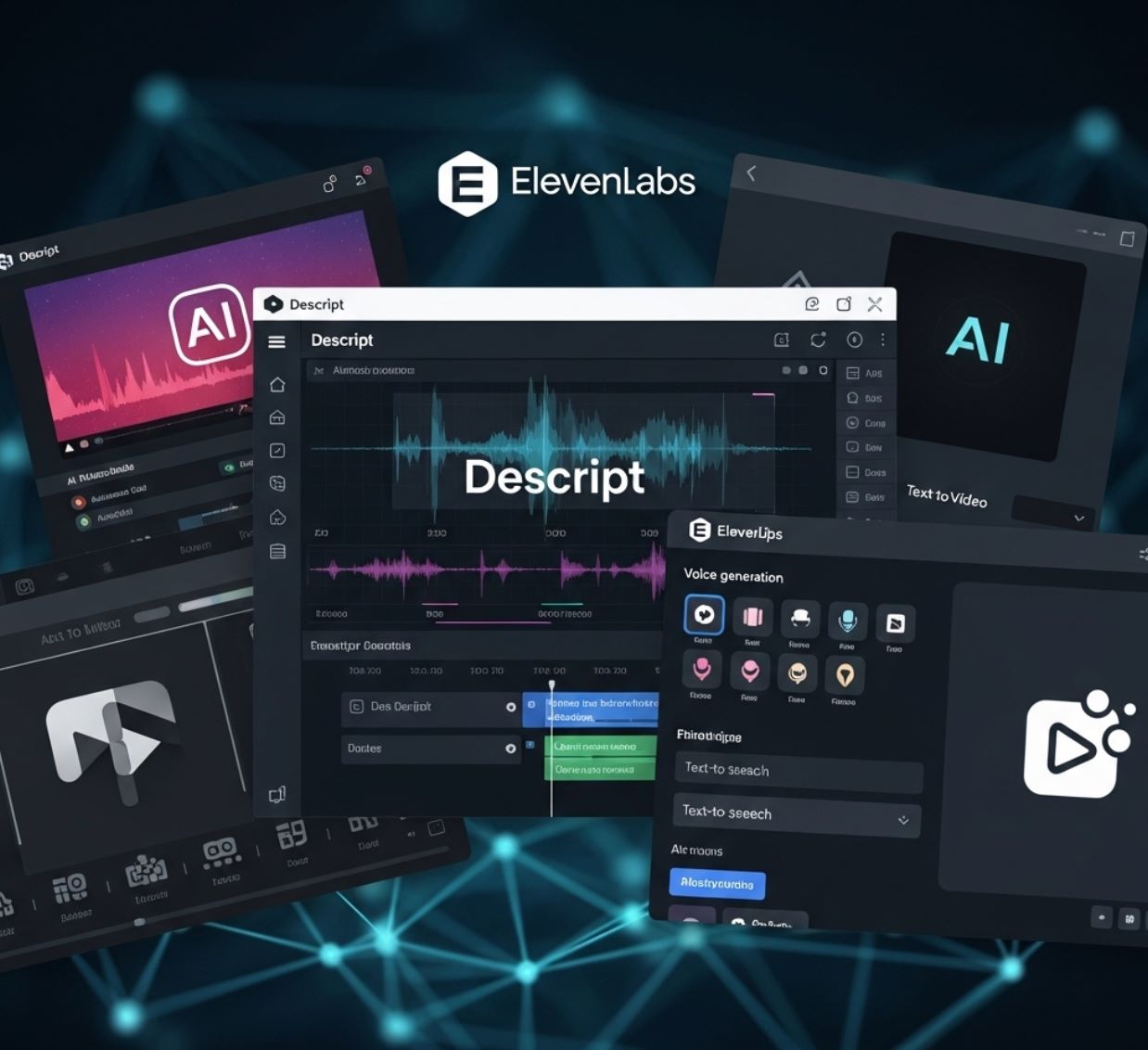 כלי וידאו ואודיו מבוססי בינה מלאכותית (Descript, ElevenLabs ועוד)