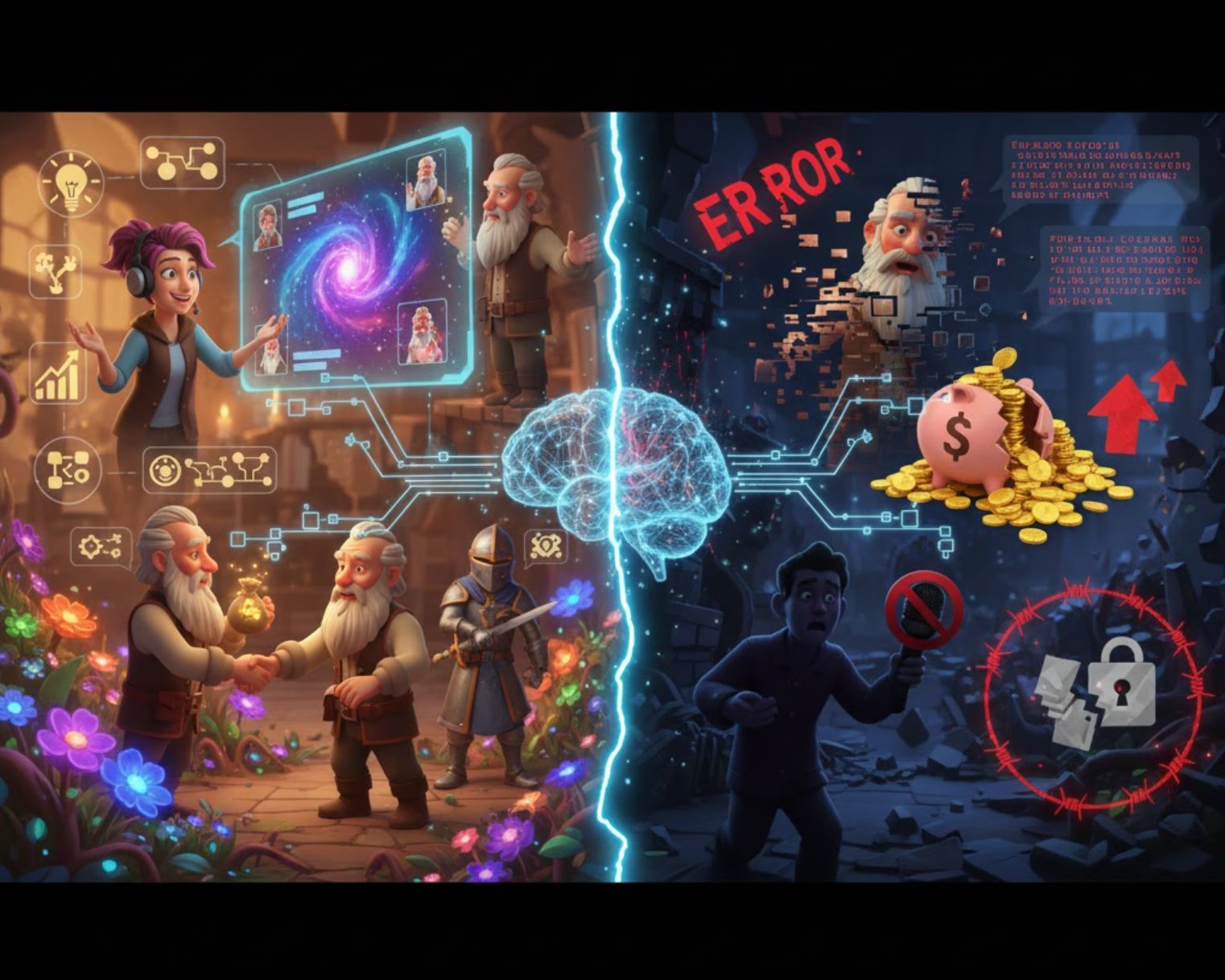 Benefits and challenges of AI generating character dialogue in games