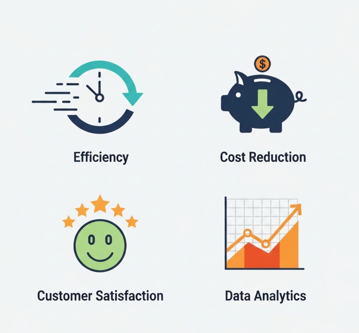 Benefits of AI adoption infographic