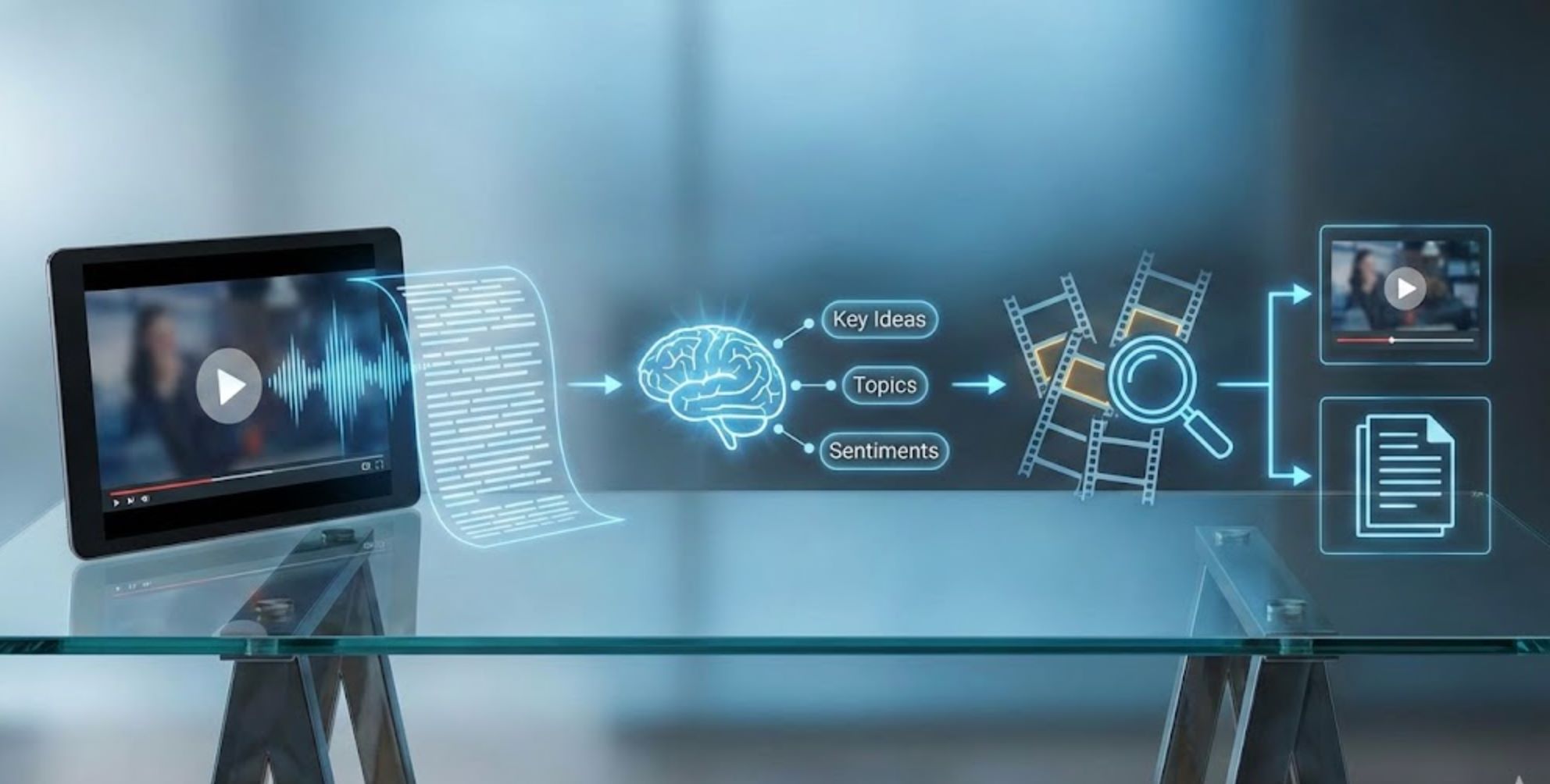 Cómo funciona el resumen de video con IA