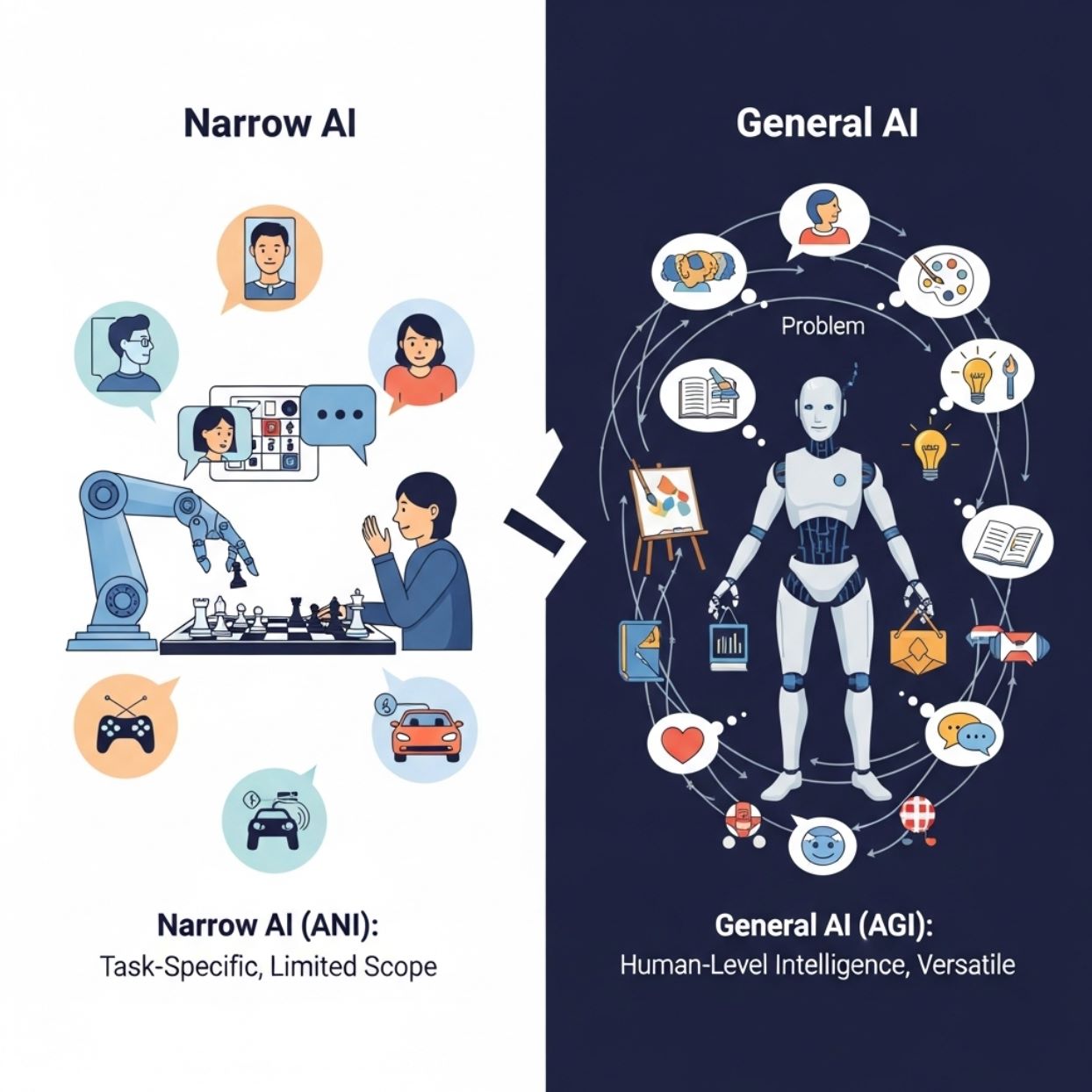 Differences between Narrow AI and General AI